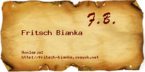 Fritsch Bianka névjegykártya